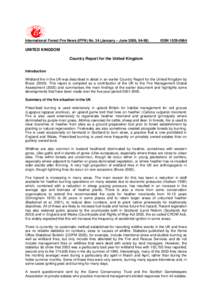 International Forest Fire News (IFFN) No. 34 (January – June 2006, ISSNUNITED KINGDOM Country Report for the United Kingdom