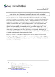 Investment / Fixed income securities / United States housing bubble / Mortgage-backed security / Funds / Collateralized debt obligation / Sony Financial / Structured investment vehicle / Sony / Financial economics / Structured finance / Finance