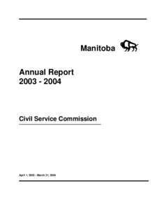 Manitoba Annual Report[removed]Civil Service Commission