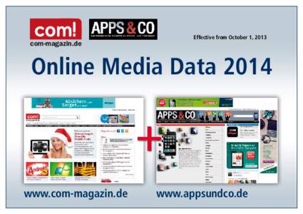 com-magazin.de  Effective from October 1, 2013 Online Media Data 2014 www.com-magazin.de
