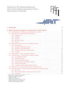 Foundation for a Free Information Infrastructure Software Patent Legislation Benchmarking Conference Initial Publication: 26 April 2004
