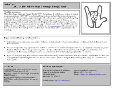 ACCT Club - Acknowledge, Challenge, Change, Teach