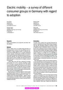 Electric mobility – a survey of different consumer groups in Germany with regard to adoption Anja Peters  Mareike Popp