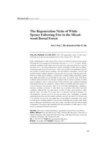 Silva Fennica[removed]research articles  The Regeneration Niche of White Spruce Following Fire in the Mixedwood Boreal Forest Brett G. Purdy, S. Ellen Macdonald and Mark R.T. Dale