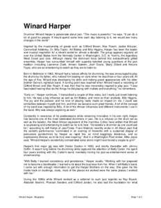 Drummer WINARD HARPER is passionate about jazz