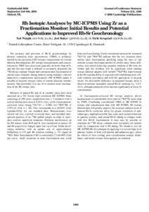 Goldschmidt 2000 September 3rd–8th, 2000 Oxford, UK. Journal of Conference Abstracts Volume 5(2), 1065