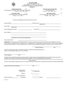 Peru State College Payment Plan Application Form Business Office, P.O. Box 10, Peru, NE[removed]Telelphone #([removed]FAX #([removed]Spring[removed]Month Payment Plan