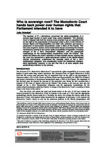 Reverse onus / Human Rights Act / Human rights / Canadian Charter of Rights and Freedoms / Civil liberties in the United Kingdom / Purposive theory / Law / Ethics / Evidence law