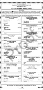 OFFICIAL BALLOT GUBERNATORIAL GENERAL ELECTION NOVEMBER 4, 2014 STATE OF MARYLAND, CHARLES COUNTY INSTRUCTIONS To vote, completely fill in the oval
