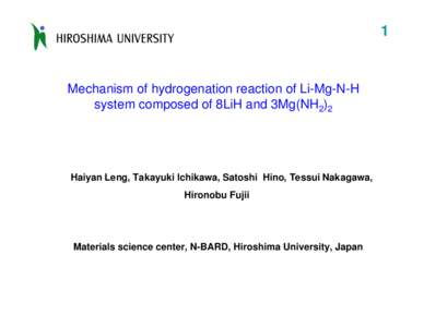 H.Y. Leng, T. Ichikawa,  S. Hino, T. Nakagawa, H. Fujii