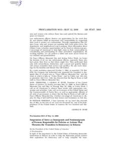 PROCLAMATION 8015—MAY 12, [removed]STAT[removed]men and women who enforce those laws and uphold the fairness and peace we treasure.