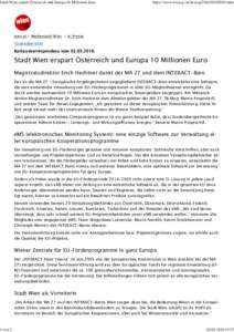 Stadt Wien erspart Österreich und Europa 10 Millionen Euro