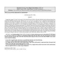 Document: Emergency Rule, Register Page Number: 28 IR 3319 Source: August 1, 2005, Indiana Register, Volume 28, Number 11 Disclaimer: This document was created from the files used to produce the official CD-ROM Indiana R