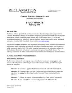 Odessa Subarea Special Study Update February 2008