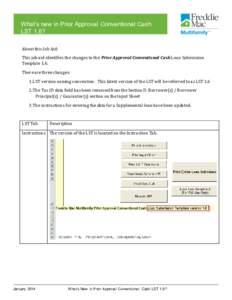 What’s new in Prior Approval Conventional Cash