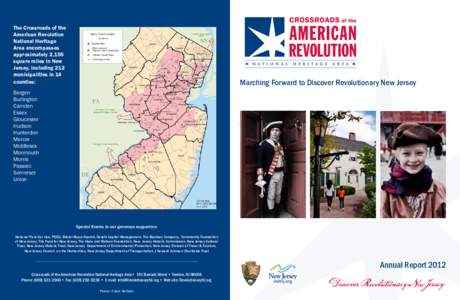 The Crossroads of the American Revolution National Heritage Area encompasses approximately 2,155 square miles in New