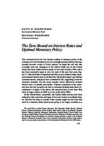 [removed]BPEA/Eggertsson[removed]:11 Page 139  GAUTI B. EGGERTSSON International Monetary Fund MICHAEL WOODFORD Princeton University