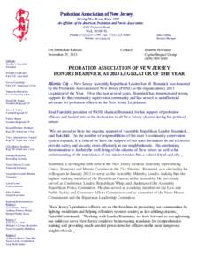 Probation Association of New Jersey Serving New Jersey Since 1904 An affiliate of the American Probation and Parole Association