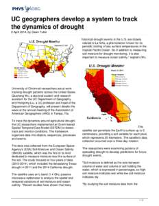 UC geographers develop a system to track the dynamics of drought