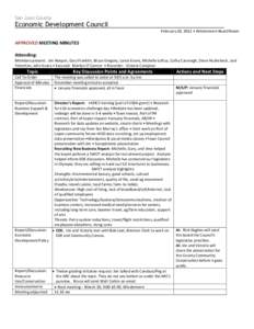 San Juan County  Economic Development Council February 20, 2012 • Windermere Board Room  APPROVED MEETING MINUTES