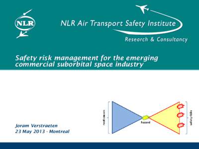 Safety risk management for the emerging commercial suborbital space industry Joram Verstraeten 23 May[removed]Montreal