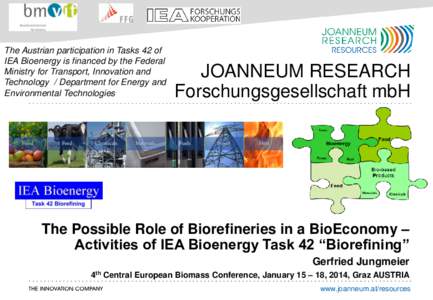 The Austrian participation in Tasks 42 of IEA Bioenergy is financed by the Federal Ministry for Transport, Innovation and Technology / Department for Energy and Environmental Technologies