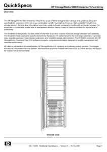 QuickSpecs  HP StorageWorks 6000 Enterprise Virtual Array Overview