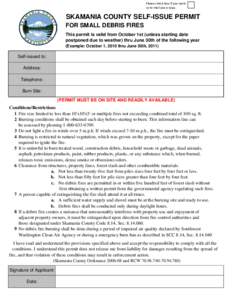 Please check box if you need us to mail you a copy. SKAMANIA COUNTY SELF-ISSUE PERMIT  Print Form