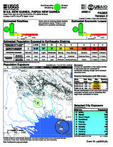 Green Alert Earthquake Shaking M 5.6, NEW GUINEA, PAPUA NEW GUINEA