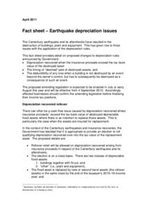 Fact sheet - Earthquake depreciation issues - April 2011