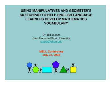 PowerPoint Presentation  -  Strategies  That Address the Specific Learning Needs of  English Language Learners  In Mathematics