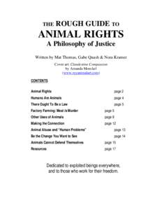 THE  ROUGH GUIDE TO ANIMAL RIGHTS A Philosophy of Justice