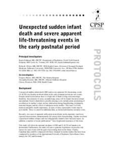 Childhood / Infancy / Obstetrics / Sleep / Sudden infant death syndrome / Perinatal mortality / Childbirth / Neonatology / Colin Morley / Medicine / Pediatrics / Health