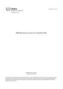 INIS 2003 Status/Progress Report