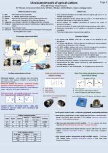 Page 1  Ukrainian network of optical stations