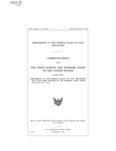 1  113th Congress, 1st Session – – – – – – – – – – – – – House Document 113–29 AMENDMENTS TO THE FEDERAL RULES OF CIVIL PROCEDURE