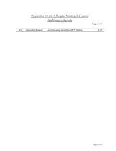 September 10, 2014, Regular Meeting of Council Additions to Agenda[removed]Councillor Bossert