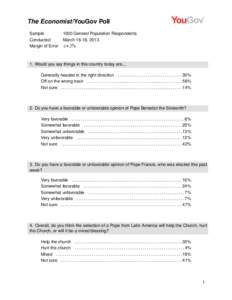 The Economist/YouGov Poll Sample Conducted Margin of Error[removed]General Population Respondents