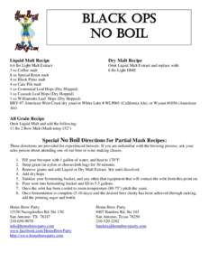 Black Ops No Boil Liquid Malt Recipe Dry Malt Recipe