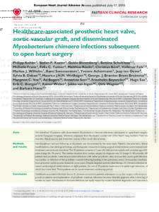 European Heart Journal Advance Access published July 17, 2015 European Heart Journal doi:eurheartj/ehv342 CLINICAL RESEARCH Cardiovascular surgery