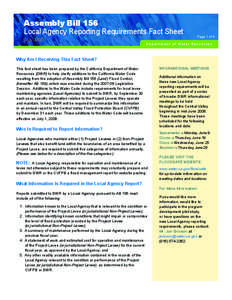 Assembly Bill 156 Local Agency Reporting Requirements Fact Sheet May 2008 Page 1 of 3