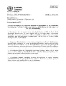 Microsoft Word - AFR-RC58-11 Adoption of the Ougadougou Declaration with Resolution.doc