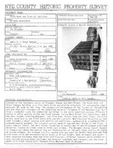 NYE COUNTY HISTORIC PROPERTY SURVEY PROPERTY NAME: Historic