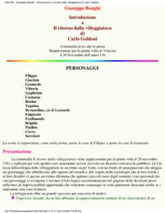 intro106 - Giuseppe Bonghi - Introduzione a Il ritorno dalla villeggiatura di Carlo Goldoni  Giuseppe Bonghi