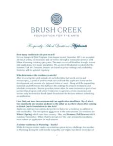 Brush / Medicine / Health / Education / Fine Arts Work Center / The Studios of Key West / Artist-in-residence / Residency / Brush Creek