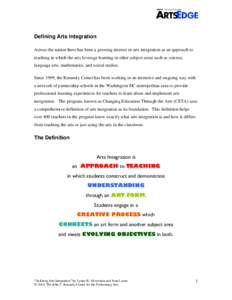 Education reform / Educational psychology / Philosophy of education / Arts integration / Student-centred learning / Experiential education / Learning theory / Arts in education / DC Arts and Humanities Education Collaborative / Education / Art education / Curricula