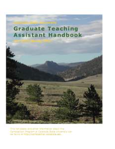 Colorado State University  Graduate Teaching Assistant Handbook Fall 2016/Spring 2017