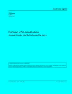 electronic reprint Journal of Synchrotron Radiation ISSN
