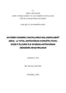 T.C. SAĞLIK BAKANLIĞI SÜREYYAPAŞA GÖĞÜS VE KALP-DAMAR HASTALIKLARI