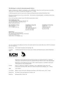 The following is a section of a document properly cited as: Snyder, N., McGowan, P., Gilardi, J., and Grajal, A. (eds[removed]Parrots. Status Survey and Conservation Action Plan 2000–2004. IUCN, Gland, Switzerland and Cambridge, UK. x + 180 pp.